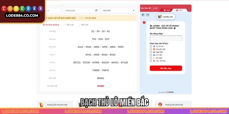 Bạch Thủ Lô Miền Bắc Lode88 - Phân Tích Thông Tin Chính Xác