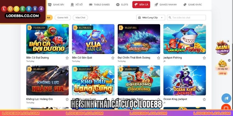 Hệ sinh thái cá cược Lode88