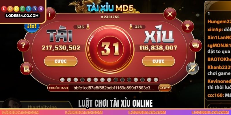 Luật chơi tài xỉu online