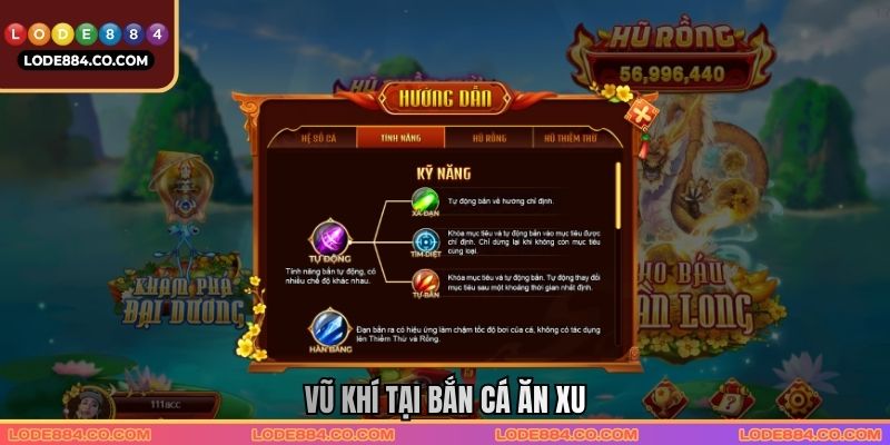 Vũ khí tại Bắn cá ăn xu